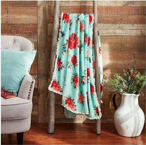 NWT Pioneer Woman Cheerful Rose Velvet Plush Throw